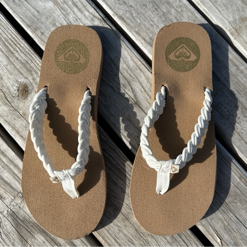 Roxy braided thong sandals